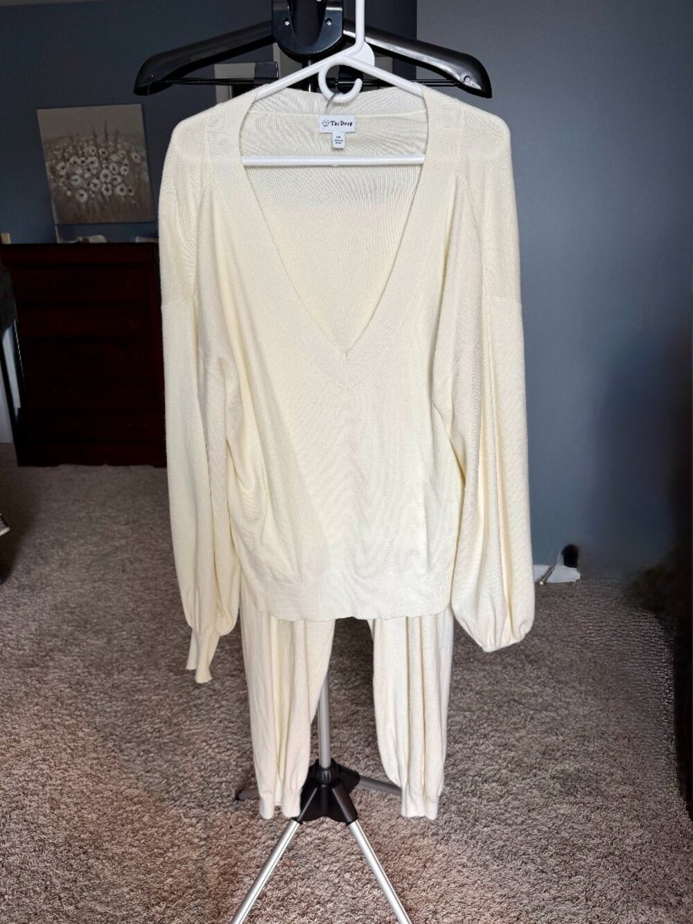 The Drop Cream Knit Sweater Set – XXL (Top + Pants)